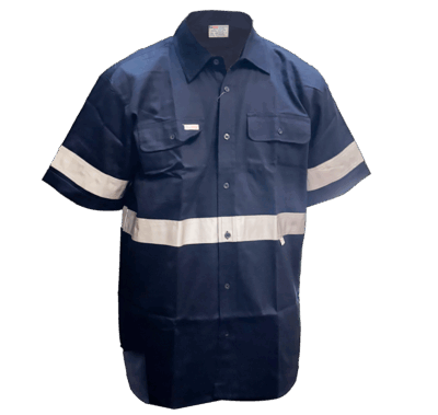 Navy Short Sleeve With Reflector