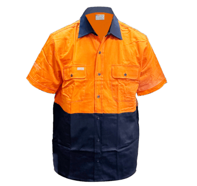 Orange Navy Short Sleeve
