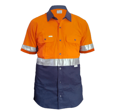 Orange Navy Short Sleeve With Reflector