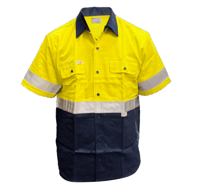 Yellow Navy Short Sleeve With Reflector