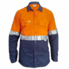 Orange Navy Long Sleeve With Reflector Cool And Comfort Shirts (Ventilated)
